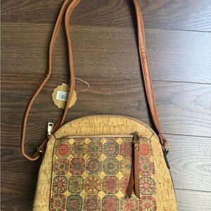 Cork made Crossbody Bag with Vintage-Inspired Design